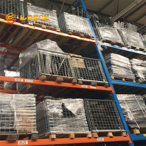 अनुकूलित स्टैकेबल गैल्वेनाइज्ड स्टील धातु फोल्डेबल वायर जाल पैलेट - Product Image 5