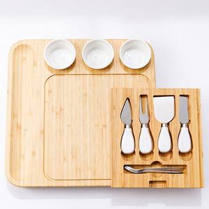 Juego de tabla de quesos de bambú Maoxing con cuencos de cerámica y cuchillos para uso doméstico - Product Image 2