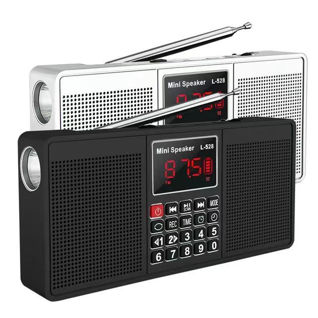L-528 Speaker Stereo Card Radio Flashlight MP3 Player Portable