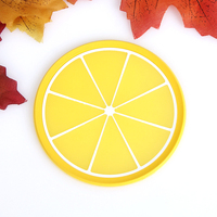 Custom 2d Zacht Pvc Fruit Ontwerp Cup Mat Rubber Aangepaste Onderzetters Rubber Onderzetters