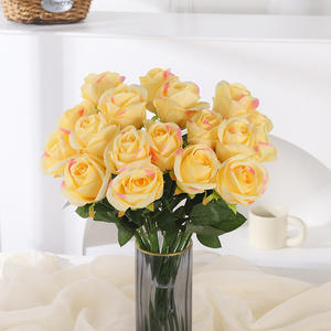 Bouquet de roses artificielles en soie rose, 12 tiges, haute simulation, décoration de mariage et de maison - Product Image 4