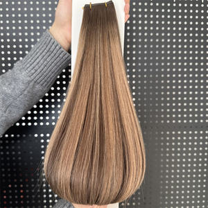2025 Double Drawn Invisible <span class=keywords><strong>Russe</strong></span> Extensions De Cheveux Genius Trame Aucun Retour Cheveux Remy Genius Trame Extensions De Cheveux Peut Être Coupé - Product Image 3