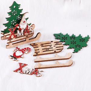 Stile moderno creativo dipinto fai da te slitta di Santa modello eco-friendly festivo ornamento in legno per la decorazione di natale fabbrica artigianale - Product Image 4