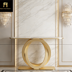 Table console Art Déco en pierre frittée de luxe italienne, table d'entrée longue haut de gamme pour <span class=keywords><strong>couloir</strong></span> de style français - Product Image 3