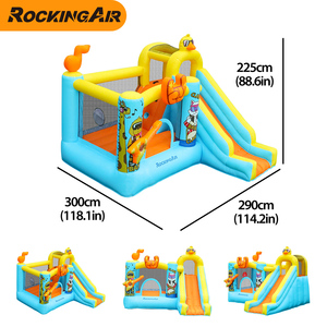 Château gonflable rebondissant avec toboggan et mur d'escalade pour enfants, idéal pour la maison - Vente en gros - Product Image 5