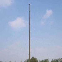 Mât télescopique facile jusqu'à 15m 20m 30m Poteau de poussée pour drapeau d'antenne de caméra de télécommunication