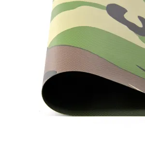 650gsm Matte/Glossy Waterproof PVC Tarpaulin with camo print