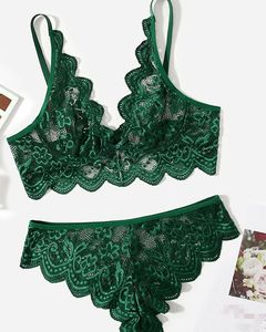 売れ筋新スタイル中空レースレディーセクシー薄いブラセット女性セクシー下着卸売ランジェリー - Product Image 3