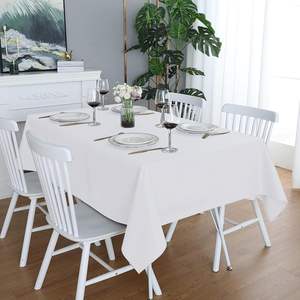 Wholesale American Style <b>Round</b> Polyester Table Linen White Wedding <b>Tablecloth</b> Party Table Luxury Table Cloths Hotel - Product Image 5