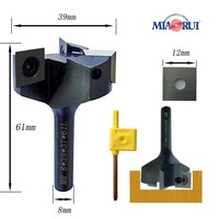 Miaorui 8*39 * 61L * 3T Carbure Insert CNC Spoilboard Surfaçage Routeur Bits Surface Rabot Face End Fraise Tête OEM