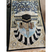Tapis de chevet de chambre à coucher en velours doré à motif géométrique de style classique chinois, tapis de table basse de salon