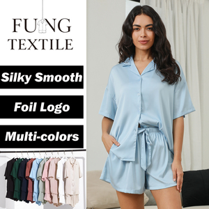 FUNG 6035 Set Pigiama in Raso per Donna, Azzurro, Regalo per Sposa e Damigelle - Product Image 1