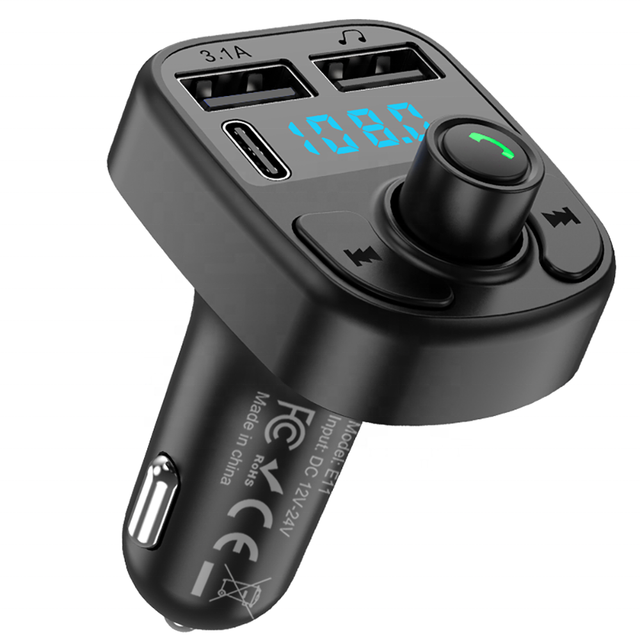 Multifunctional Car MP3 Player PD Dual USB Fast Charging Bluetooth Handsfree Car Kit FM Transmitter Car Charger