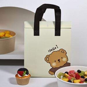 Sac isotherme personnalisé avec logo pour la livraison de repas à emporter, sac de refroidissement jetable portable en non-tissé coloré, sac isotherme pour aliments - Product Image 1
