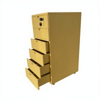 Armoire de rangement verticale commerciale à 6 tiroirs verrouillables - Commode en acier jaune moderne pour la maison, le bureau et l'école