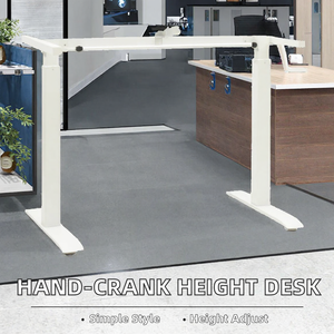 Cadre de bureau debout minimaliste en fer réglable en hauteur par manivelle, facile à assembler et doté d'une fonction rotative - Product Image 2