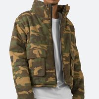 Blouson Bomber Matelassé OEM Designer Jacquard Oversize Homme Printemps Personnalisé Coupe-Vent Camouflage Bulle Zippé