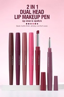 Crayon à lèvres mat double embout, naturel, longue tenue, non décolorant, rose, pour maquillage des lèvres