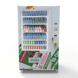24 Hour LED Light Cold Drinks and Snacks Food and Water Vending Machine for Business