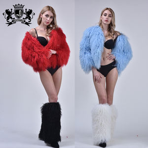 Giacca da Donna all'Ingrosso in Vera Pelliccia di Agnello del Tibet e Pelliccia Mongola - Product Image 2