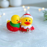 Piscine activité coloré flottant canards bébé jouet de bain bébé eau jouets thème de noël canards en caoutchouc