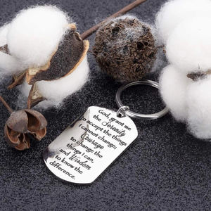 基督教宗教励志礼物圣经经文洗礼护身符珠宝黑色激光不锈钢复古宁静祈祷 - Product Image 4