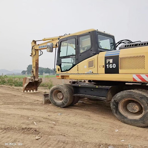Excavadora de ruedas Komatsu pw160 usada en buenas condiciones, Venta barata, excavadora multifunción original hecha en Japón, excavadora tipo rueda pw160 - Product Image 4