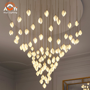 <span class=keywords><strong>Lustre</strong></span> moderne en verre en forme de goutte d'eau, luminaire suspendu en cascade pour villa, atrium - Product Image 1