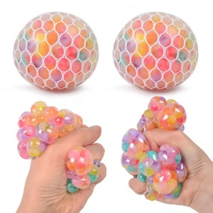 Squeeze Grape Vending Toys Cute Rubber Anti Stress Vent 6cm Colourful Beads Ball Plastic Toy for Kids - Product Image 3