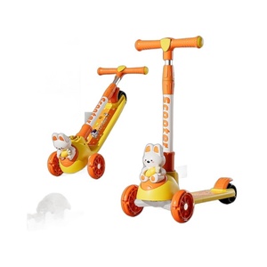 Scooter pliant pour enfants fourni par le fabricant détachable clignotant à une touche de contrôle capteur de couleur de dessin animé en plastique trois - Product Image 1