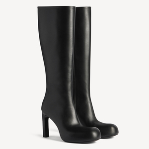 <span class=keywords><strong>Bottes</strong></span> élégantes à bout bulle et talon aiguille en cuir véritable, <span class=keywords><strong>bottes</strong></span> <span class=keywords><strong>hautes</strong></span> à talon fin pour femmes, vente en gros OEM ODM - Product Image 2