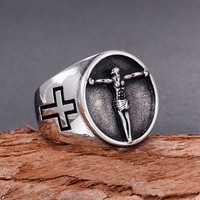 Bijoux en acier inoxydable luxueux pour hommes - Bague pour hommes de style européen vintage tendance et élégante