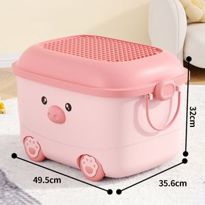 Caja de Almacenamiento de Juguetes para el Hogar, Caja de Almacenamiento de Ropa con Ruedas para Dormitorio, Estilo Dibujos Animados, para <span class=keywords><strong>Lego</strong></span>, con Diseño de <span class=keywords><strong>Cerdo</strong></span> - Product Image 2