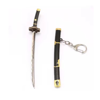 Porte-clés en métal léger et étanche, motif dessin animé personnalisé, épée de samouraï One Piece, katana, lame Nichirin papillon, émail
