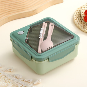 Boîte à lunch en plastique à compartiments, boîte à lunch chauffable au micro-ondes, boîte à couverts, boîte à lunch portable pour étudiants - Product Image 5