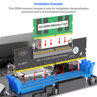 Kartu Adaptor SO-DIMM Laptop DDR4 ke DIMM Desktop HL-6837 Ver3.0 Konverter Adaptor RAM Frekuensi Tinggi Notebook DDR4 ke DDR4
