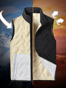 Gilet Imbottito Invernale da <span class=keywords><strong>Uomo</strong></span> Foderato in Pile Piumino Caldo <span class=keywords><strong>Casual</strong></span> Trapuntato Sherpa Giacca Smanicata Antivento in Poliestere - Product Image 5