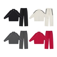 Ensemble de sport réfléchissant à rayures pour homme, style américain, cardigan et pantalon décontracté avec cordon de serrage, 365g, collection automne