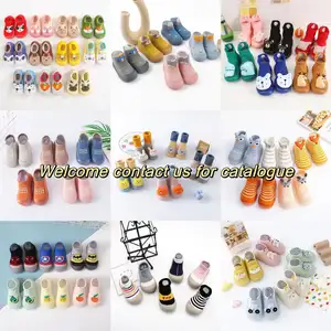 Customized Logo Baby Knitted Sock Shoes Soft Rubber Sole First Walker Toddler 0-3 Years Cartoon Shoes Slippers Baby Booties