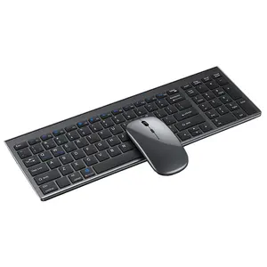 Vendita diretta in fabbrica Set combinato tastiera e Mouse Wireless Dual Mode Ultra-sottile ricaricabile ergonomico da 2.4Ghz per ufficio