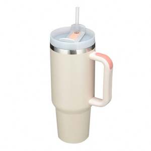 Fábrica de diamantes de imitación 40Oz Vaso Botella de aventura Vaso con pajita Vaso de vacío de acero inoxidable con asa - Product Image 3