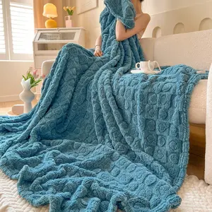 Custom Blankets Throws Fleece Blankets Wholesale 100% Polyester Soft Fluffy Blanket King Size