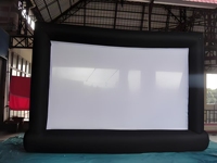 Écran de projection gonflable pliable rapidement, écran de cinéma portable en tissu pour le camping en plein air, films, nettoyage facile, 20 pieds
