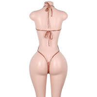 Ensembles de Bodys de Scène pour Boîte de Nuit, Vêtements de Danse Exotique en Gros, avec Paillettes Métallisées, Fil Doré Scintillant et String à Lacets