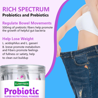 OEM ODM poudre super nutritionnelle probiotique de haute qualité favorise l'équilibre digestif sain et aide à reconstituer les bactéries saines