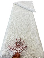 Tissu de broderie à œillets de haute qualité, tissu de dentelle en Voile africain doux nigérian pour robe