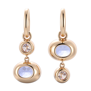 Boucles <span class=keywords><strong>d</strong></span>'oreilles pendantes en <span class=keywords><strong>saphir</strong></span> de laboratoire, <span class=keywords><strong>or</strong></span> <span class=keywords><strong>jaune</strong></span> 10K, <span class=keywords><strong>saphir</strong></span> ovale 6*8mm, bijoux de mode pour la mariée et les fêtes de mariage - Product Image 4