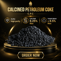 Coke de pétrole calciné CPC, Prix S 3% max, Faible teneur en cendres 0,25% max, Qualité anode pour anodes pré-cuies en aluminium et fonderie