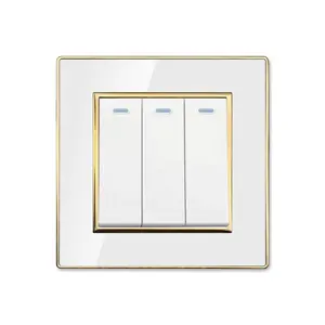 Profissional Seguro E Alta Temperatura Resistência Home Wall Switch Novo Design Wall 3 Gang 1 Way Light Switch