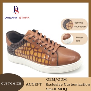 Chaussures en cuir véritable personnalisées avec design texturé, logo personnalisable, confortables, souples, sportives, élégantes, chaussures d'automne - Product Image 2